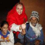 Rabindra's Great Grandfather with His Great Great Grandaughter and Me at His Home