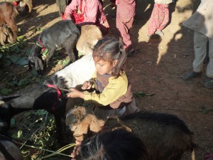 Kid holding the kids before given